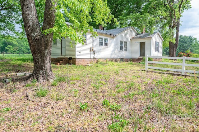 201 Lee Black Rd, Cherryville, NC 28021 - view of front of property featuring crawl space, fence, and entry steps