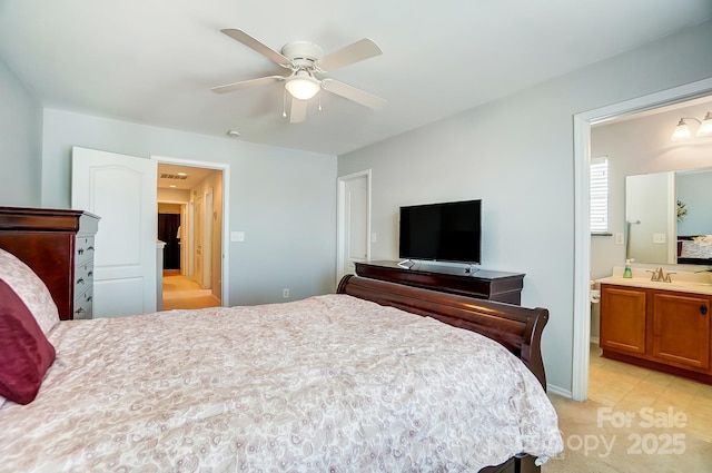 309 River Clay Rd, Fort Mill, SC 29708 - bedroom with a sink, ensuite bath, and ceiling fan