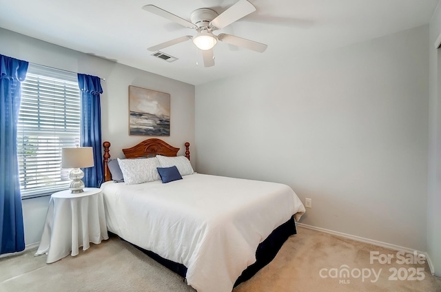309 River Clay Rd, Fort Mill, SC 29708 - bedroom with ceiling fan, baseboards, light colored carpet, and visible vents