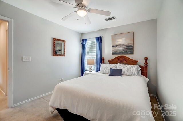 309 River Clay Rd, Fort Mill, SC 29708 - bedroom with a ceiling fan, light carpet, baseboards, and visible vents