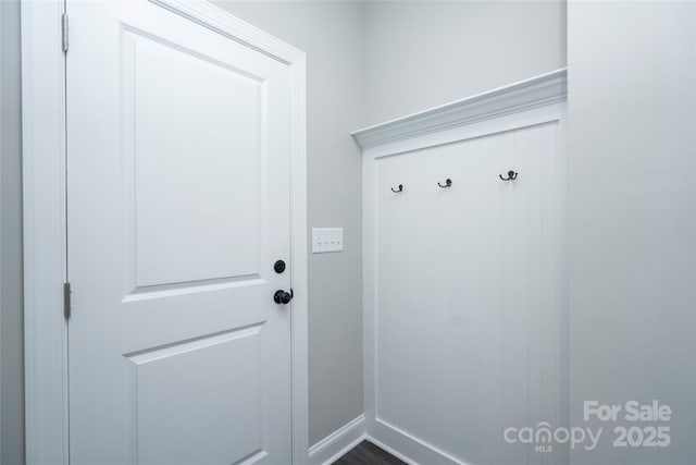 mudroom with baseboards