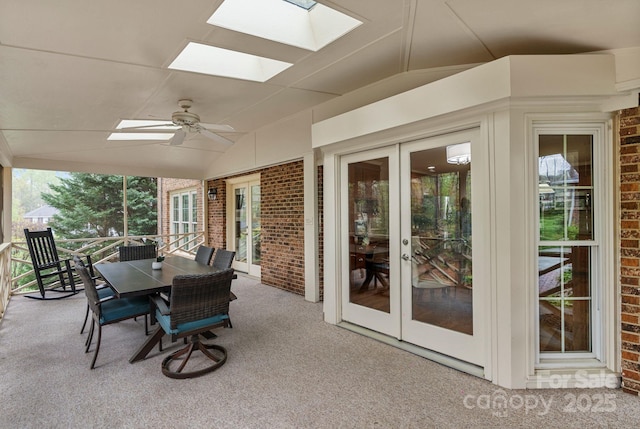 5125 Winding Brook Rd, Charlotte, NC 28226 - sunroom with french doors and a skylight
