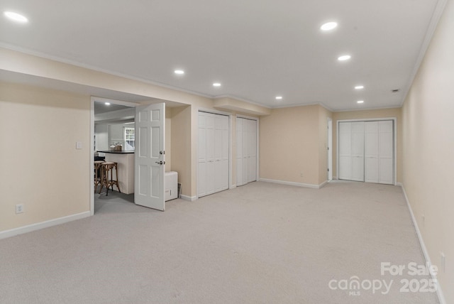 5125 Winding Brook Rd, Charlotte, NC 28226 - finished basement featuring carpet flooring, baseboards, and recessed lighting