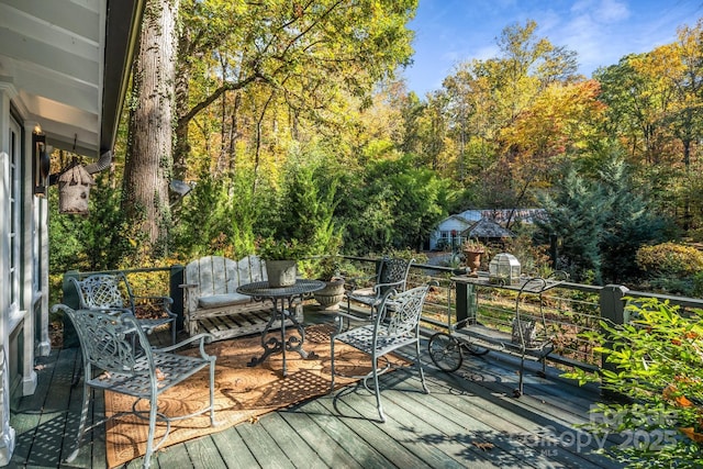 144 Miller Dr, Tryon, NC 28782 - view of wooden terrace