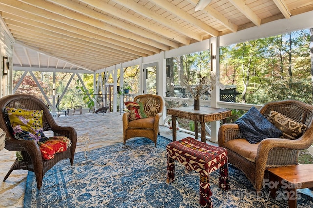 144 Miller Dr, Tryon, NC 28782 - sunroom featuring beamed ceiling