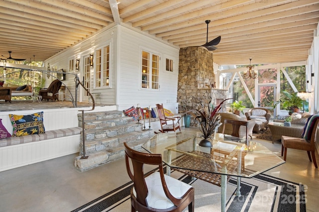 144 Miller Dr, Tryon, NC 28782 - view of patio with ceiling fan and outdoor dining area