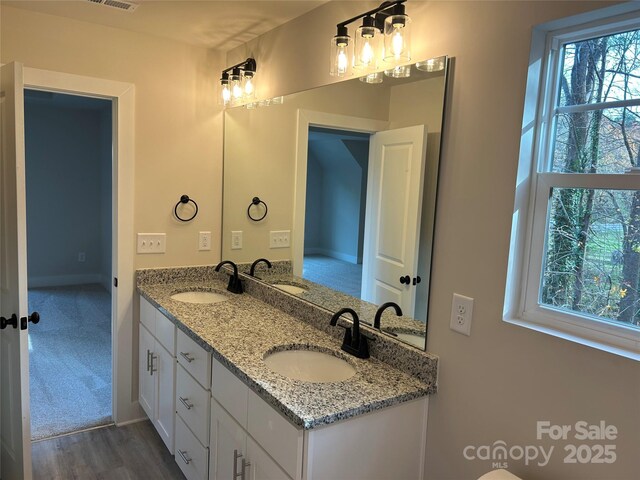 1218 Fall Day Cir SW, Lenoir, NC 28645 - full bathroom with double vanity, visible vents, and a sink