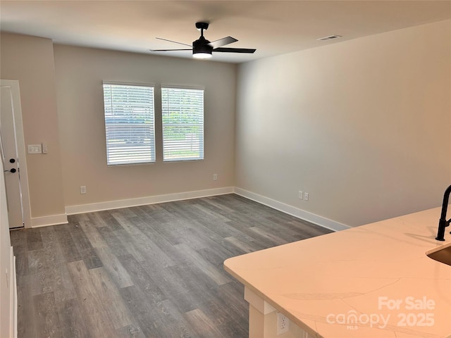 1218 Fall Day Cir SW, Lenoir, NC 28645 - unfurnished office featuring ceiling fan and dark wood finished floors