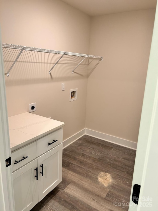 1218 Fall Day Cir SW, Lenoir, NC 28645 - washroom with hookup for a washing machine, dark wood-style floors, and electric dryer hookup