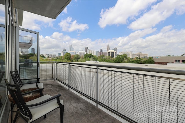 balcony with a view of city