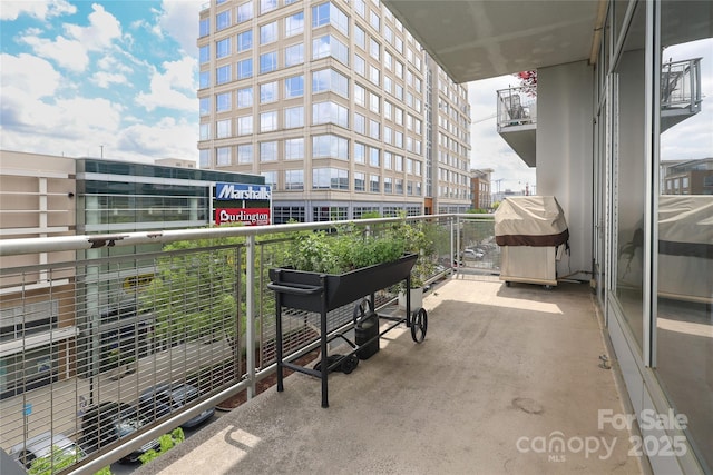 balcony with area for grilling