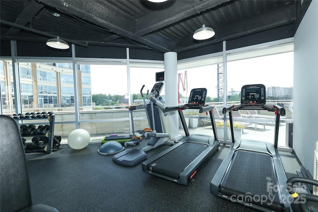 gym featuring plenty of natural light