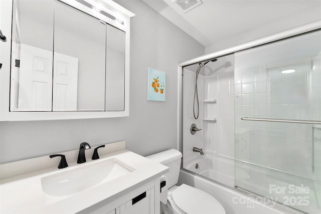 4522 Woods End Ln, Charlotte, NC 28277 - full bath featuring toilet, vanity, and shower / bath combination with glass door
