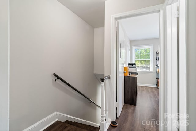 6354 Old Pineville Rd Unit F, Charlotte, NC 28217 - stairway with baseboards and wood finished floors