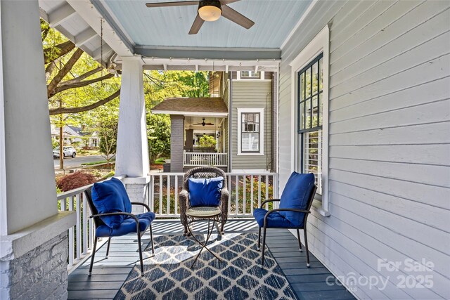 806 Sunnyside Ave, Charlotte, NC 28204 - porch with ceiling fan