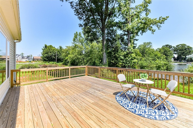 4980 Kiser Island Rd, Terrell, NC 28682 - wooden deck with view of wooded area