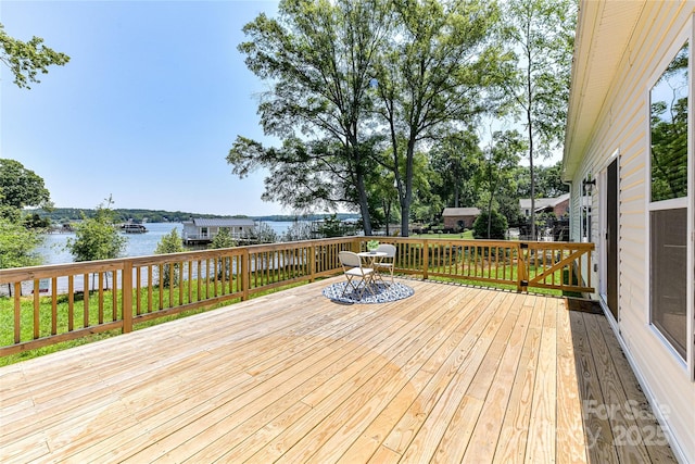 4980 Kiser Island Rd, Terrell, NC 28682 - wooden terrace featuring a water view