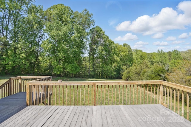 deck with a yard