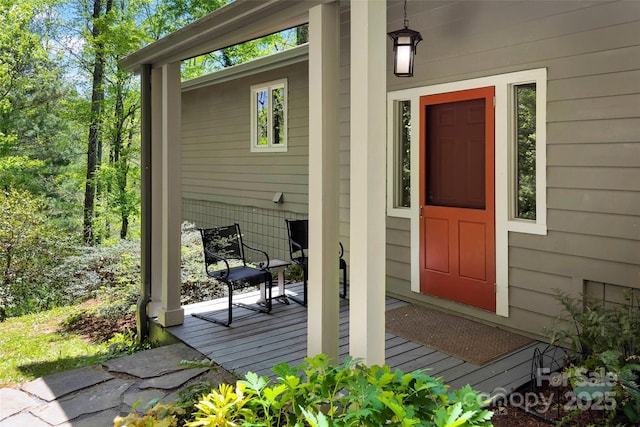 27 Stokes Dr, Asheville, NC 28805 - entrance to property featuring a deck