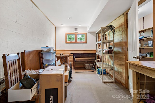 27 Stokes Dr, Asheville, NC 28805 - home office with concrete block wall