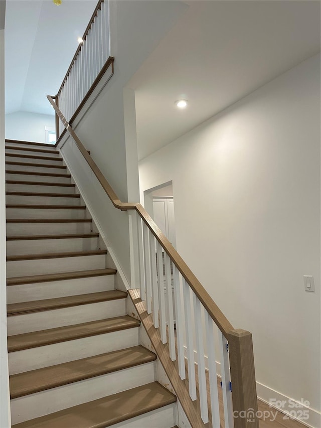 stairway with recessed lighting