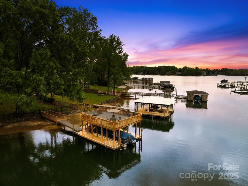 21220 Rio Oro Dr, Cornelius, NC 28031 - dock area with a water view and boat lift