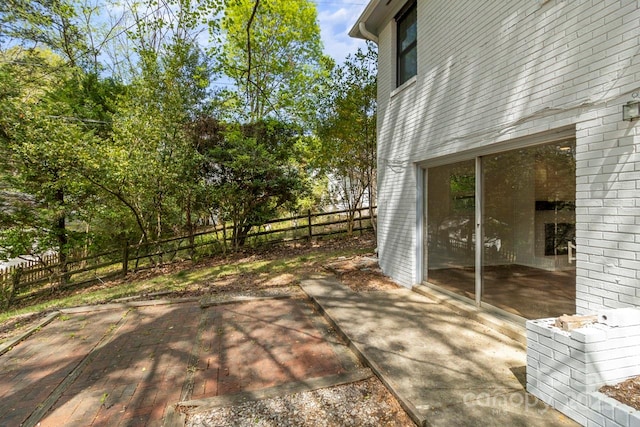 view of patio with a fenced backyard