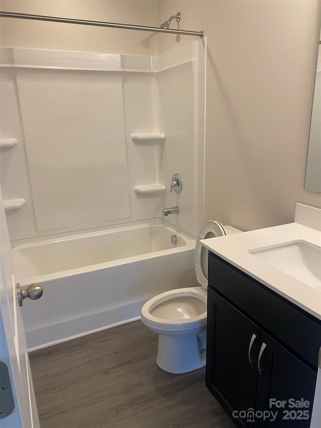 436 Phifer Rd, Kings Mountain, NC 28086 - bathroom with vanity, shower / tub combination, and wood finished floors