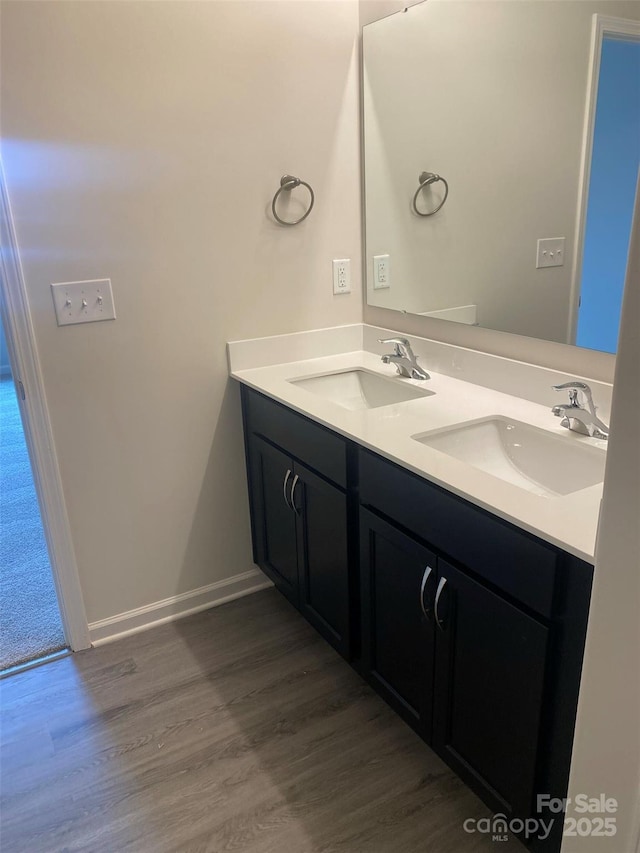436 Phifer Rd, Kings Mountain, NC 28086 - full bathroom with double vanity and wood finished floors