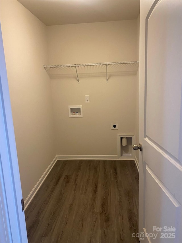 436 Phifer Rd, Kings Mountain, NC 28086 - laundry room with electric dryer hookup, dark wood finished floors, and hookup for a washing machine