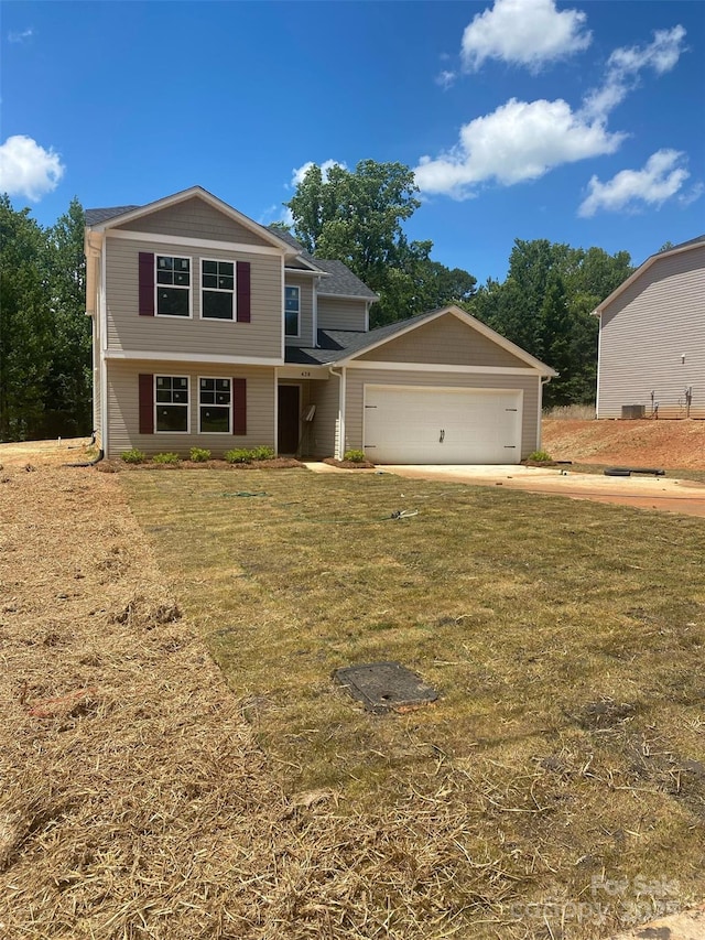 438 Phifer Rd, Kings Mountain, NC 28086 - view of front facade with a front lawn and a garage