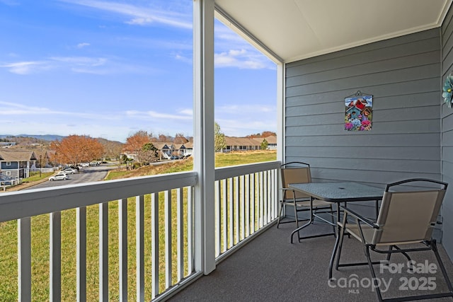 balcony with a residential view