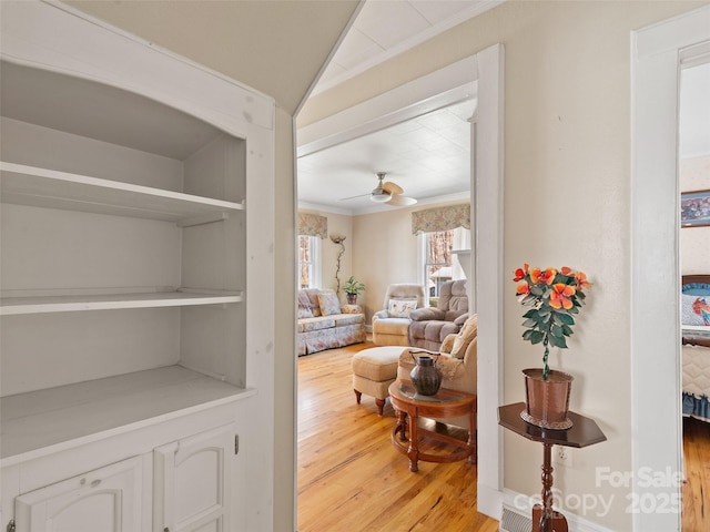 195 Nature Ln, Waynesville, NC 28786 - interior space featuring crown molding and light wood finished floors