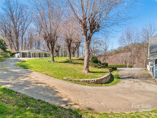 195 Nature Ln, Waynesville, NC 28786 - view of property's community featuring a lawn, driveway, and a garage
