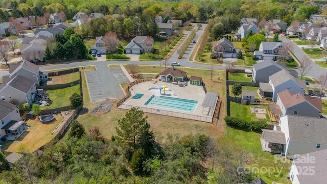 9001 Lanark Ln, Indian Land, SC 29707 - aerial overview of property's location with nearby suburban area and a pool area