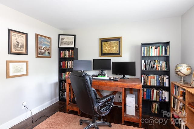 2408 Dora Dr, Charlotte, NC 28215 - office space featuring baseboards and wood finished floors
