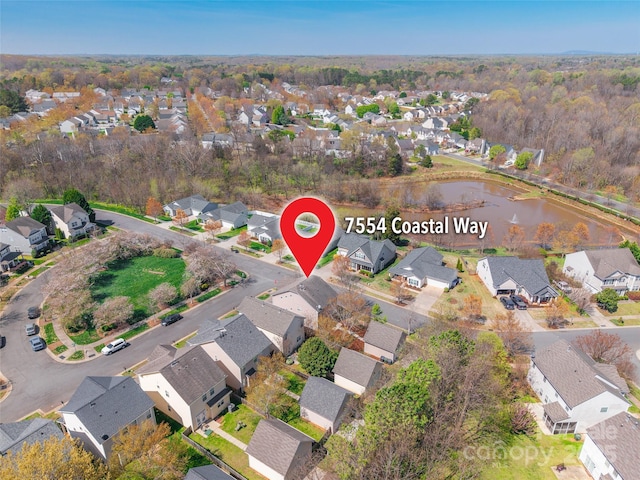 7554 Coastal Way, Huntersville, NC 28078 - birds eye view of property with a water view and a residential view