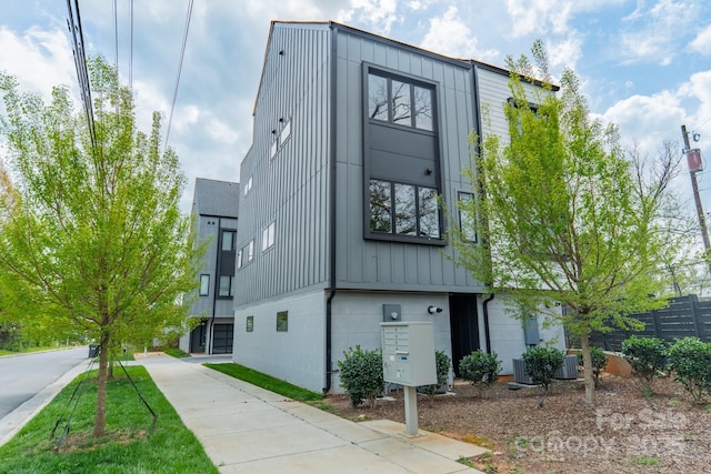 exterior space featuring central AC unit
