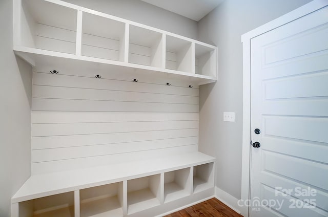 1204 Sage Pine Cir, Clover, SC 29710 - mudroom with dark wood-style flooring and baseboards