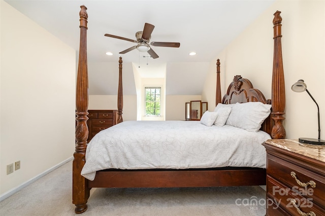 119 Lakenheath Ln, Matthews, NC 28105 - bedroom with recessed lighting, carpet flooring, baseboards, and a ceiling fan