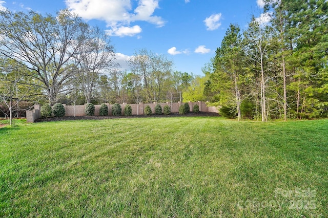 view of yard featuring fence