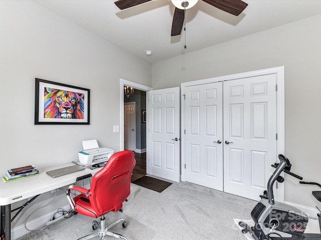 3012 Ocean Dr, Monroe, NC 28110 - office featuring carpet flooring and a ceiling fan