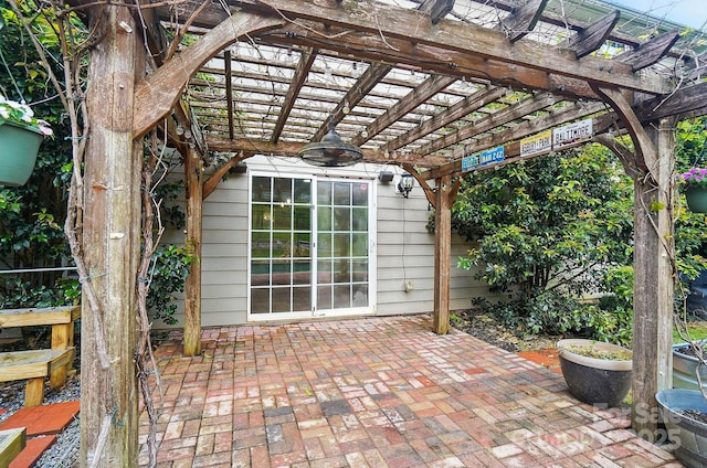 view of patio / terrace featuring a pergola
