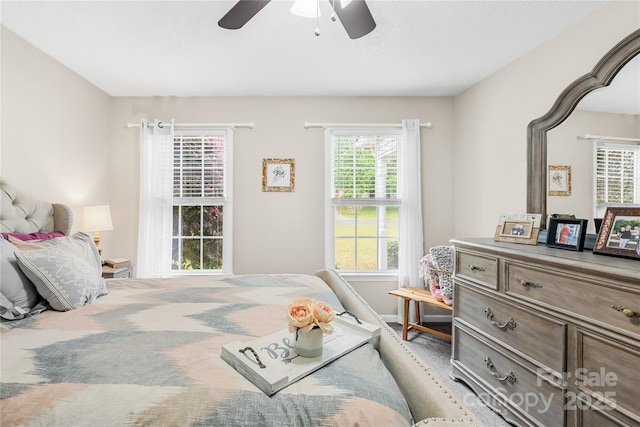 bedroom with a ceiling fan