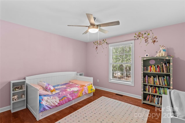 4159 Isle Of Pines Dr, Denver, NC 28037 - bedroom with baseboards, wood finished floors, and a ceiling fan