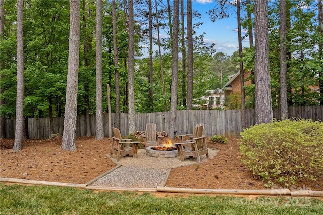 4159 Isle Of Pines Dr, Denver, NC 28037 - fenced yard featuring a fire pit
