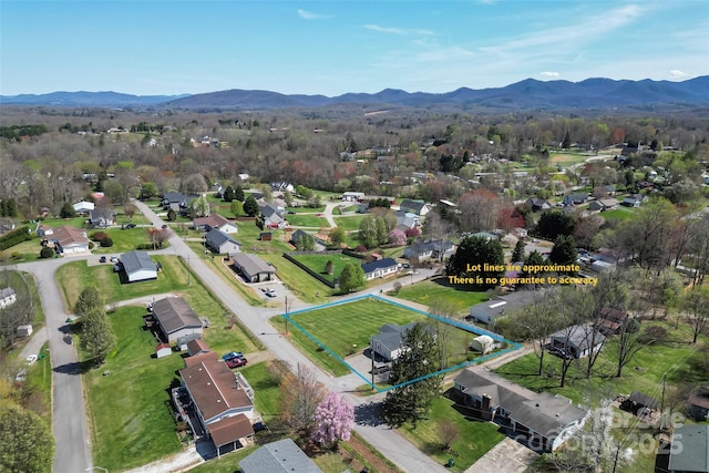 aerial view with a mountain view