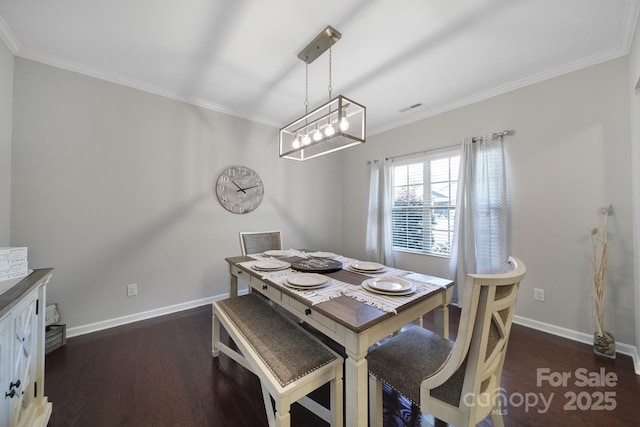 1718 Still River Way, Fort Mill, SC 29708 - dining area featuring crown molding, wood finished floors, baseboards, and visible vents