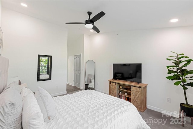 17143 Red Feather Dr, Charlotte, NC 28277 - bedroom featuring baseboards, ceiling fan, and recessed lighting