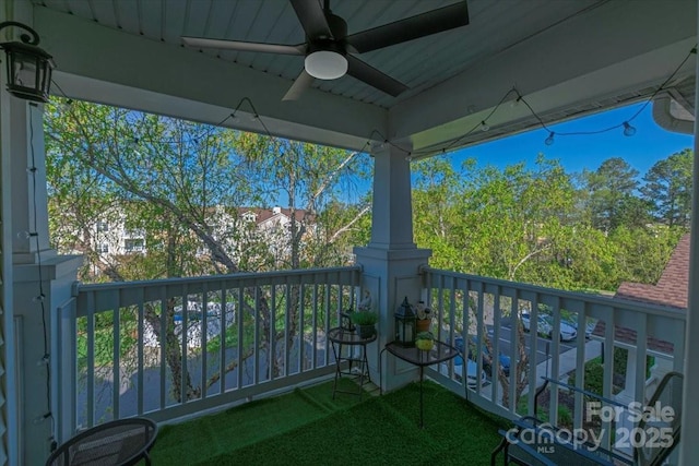17143 Red Feather Dr, Charlotte, NC 28277 - balcony featuring ceiling fan